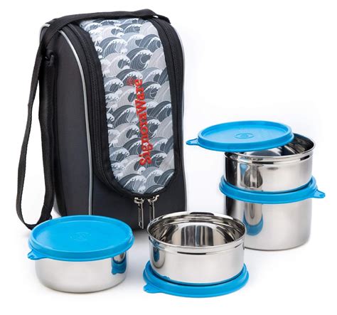 signoraware executive max fresh stainless steel lunch box set|signoraware executive lunch box.